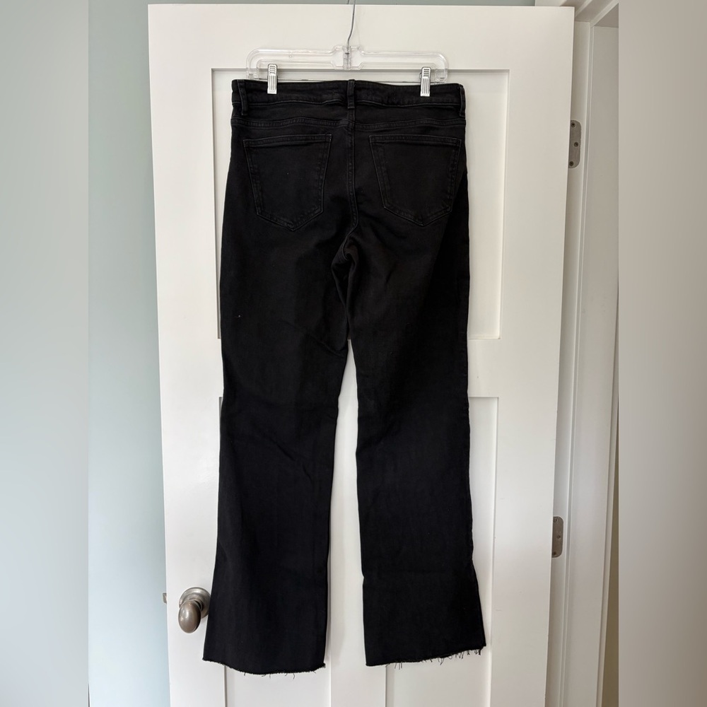 Mango Fiona Flared Mid Rise Jeans Black Sz 8 - Picture 4 of 8